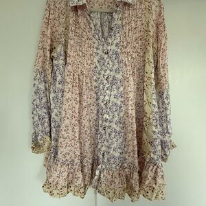 Floral Free People Dress - Pink and Purple